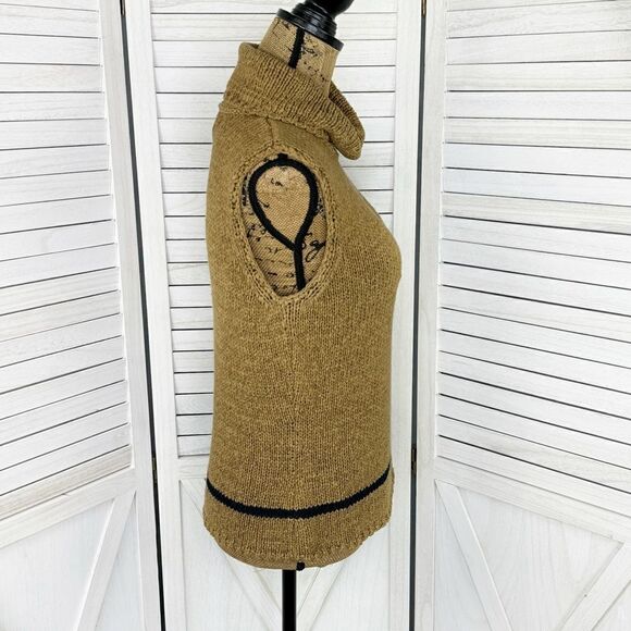 Jones New York Sleeveless Nylon Knit Turtleneck Sweater Tan Medium - Picture 3 of 12